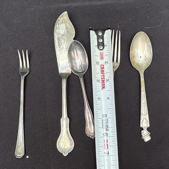 Vintage Victorian Silverware 5 Pieces Charlie McCarthy Spoon Duchess & More! -C4 - Picture 8 of 12
